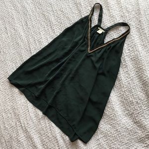 H&M emerald tank with gold beaded neckline